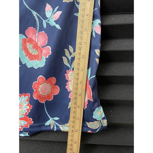 CW Classics Blue Multicolor Floral Blouse Size 2X Short Sleeve - Picture 8 of 12